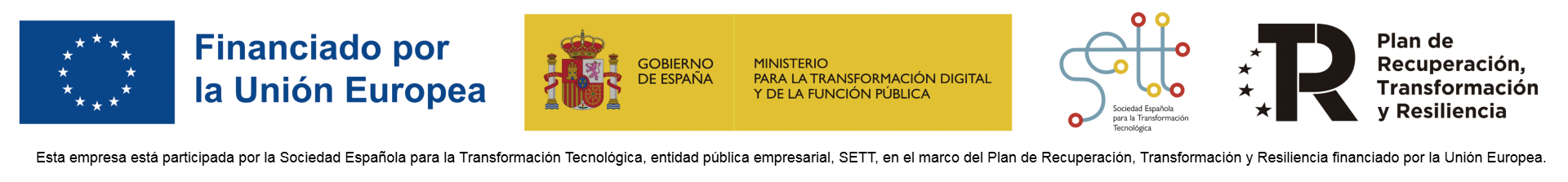 Financiado por la Unión Europea, Gobierno de España, Ministerio para la Transformación Digital y de la Función Pública, Sociedad Española para la Transformación Tecnológica (SETT) y Plan de Recuperación, Transformación y Resiliencia.