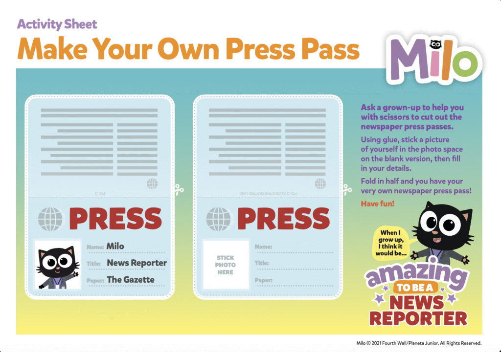 Make Your Own Press Pass – Milo